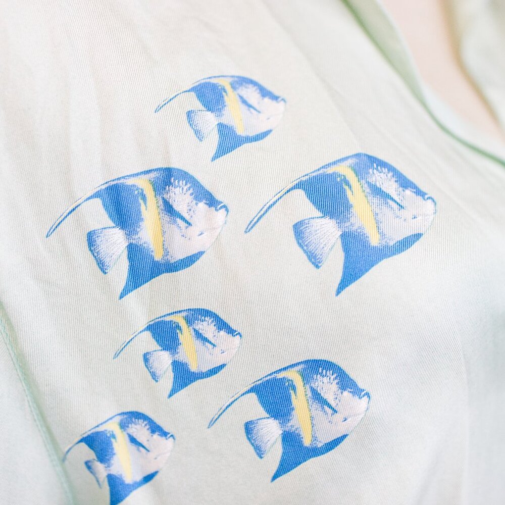 Escada Silver And Blue Blouse - image 3